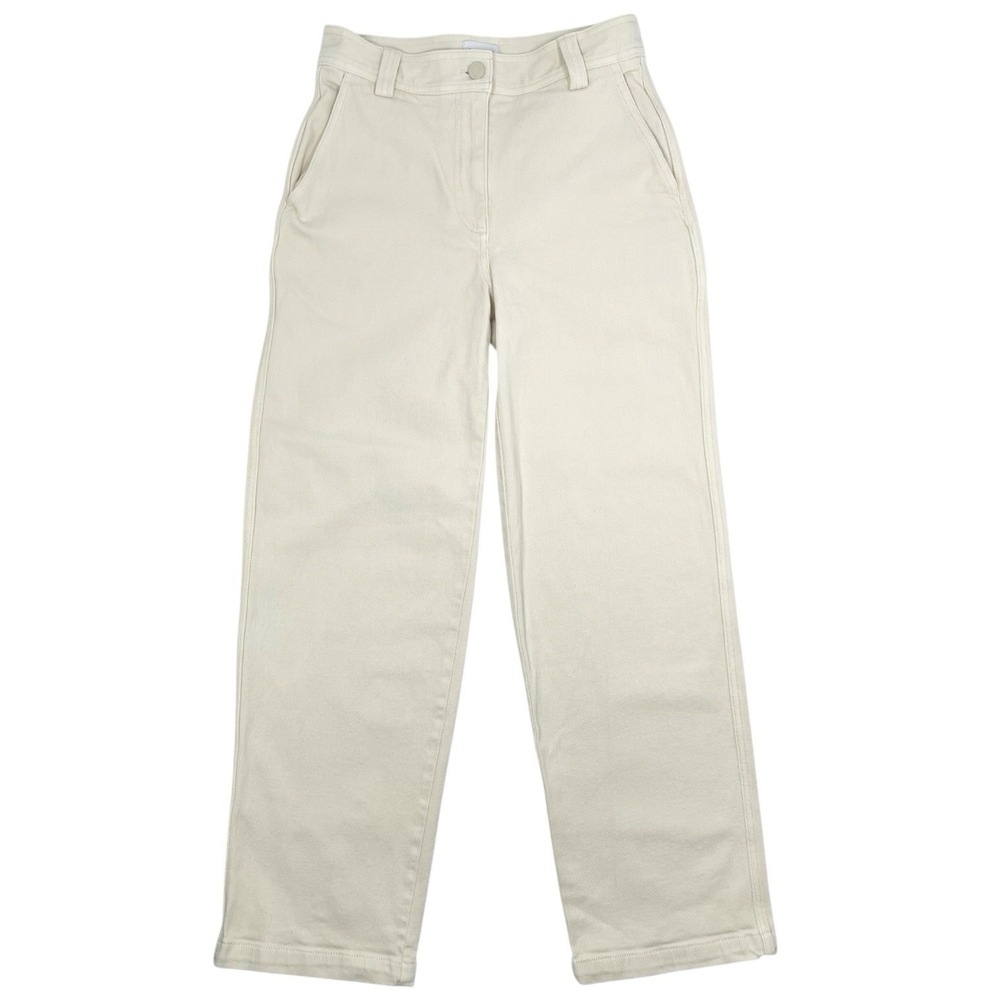 Sunday Best Aritzia Wide Leg Denim Jean‎ High Rise Cream Yellow Pants Size 4